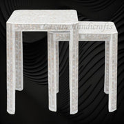 MOP Inlay Edge Nesting Table Set Grey