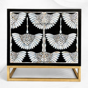 MOP Inlay 2 Door Swan Cabinet Black