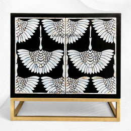 MOP Inlay 2 Door Swan Cabinet Black