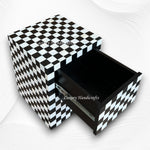 MOP Inlay Checkerboard Bedside Black 2