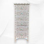 MOP Inlay Floral 6 Drawer Tallboy Chest Milk Chocolate 5