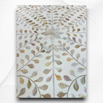 MOP Inlay Floral Octagonal Coffee Table White 3