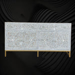 MOP Inlay Scroll Vine Buffet Grey 1