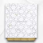 Mother Of Pearl Inlay Star Side Table Brass Base White 4