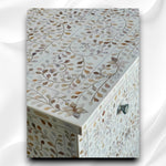 White Mother Of Pearl Inlay sideboard 10 Drawers 4