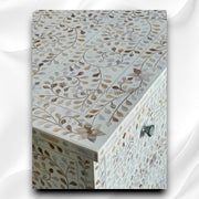 White Mother Of Pearl Inlay sideboard 10 Drawers 4