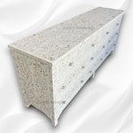 White Mother Of Pearl Inlay sideboard 10 Drawers 2
