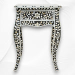 Mother of Pearl Inlay Curved Leg Table Black 5