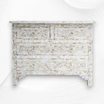 Mother Of Pearl Inlay Floral Chest Of Four Drawers Ivory 5
