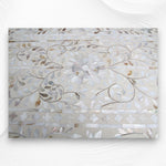 Mother Of Pearl Inlay Floral Chest Of Four Drawers Ivory 4