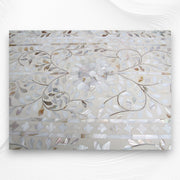 Mother Of Pearl Inlay Floral Chest Of Four Drawers Ivory 4