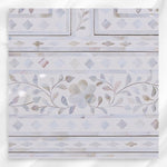 Mother Of Pearl Inlay Floral Chest Of Four Drawer White 2