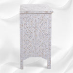 Mother Of Pearl Inlay Floral Chest Of Four Drawer White 1