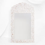 Mother Of Pearl Inlay Floral Crested Mirror White