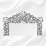 Mother Of Pearl Inlay Scalloped Mirror Grey 1