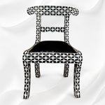 Mother Of Pearl Inlay Star Design Chair Black 6