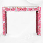 Mother Of Pearl Inlay Floral Console Table Pink 2