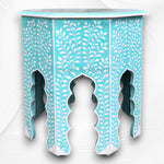 Naomi Bone Inlay Octagonal Large Side Table Mint Green 4