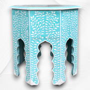 Naomi Bone Inlay Octagonal Large Side Table Mint Green 4