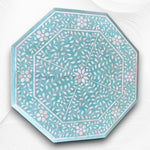 Naomi Bone Inlay Octagonal Large Side Table Mint Green 2