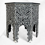 Naomi Bone Inlay Octagonal Large Side Table Pink 3