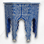 Naomi Bone Inlay Octagonal Large Side Table Blue 3