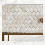 Handcrafted Nora Herringbone Bone Inlay Bedside – Premium Nightstand