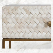 Handcrafted Nora Herringbone Bone Inlay Bedside – Premium Nightstand