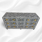 Optical Bone Inlay 9 Drawer Chest with Bone Base Black 2