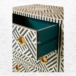 Optical Bone Inlay 9 Drawer Chest Black 7