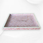 Pink MOP Inlay Tray Geometric Design 2
