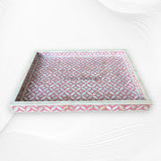 Pink MOP Inlay Tray Geometric Design 2