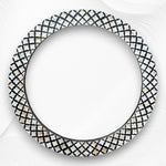 Quatrefoil MOP Inlay Round Mirror Black 6
