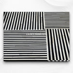 Roy Stripe Bone Inlay Tray Square Black 4