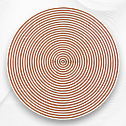 Rue Bone Inlay Table Top Round Orange