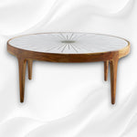 Starburst Marble Brass Inlay Round Coffee Table 4