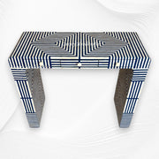 Savi Stripe Bone Inlay Console Blue