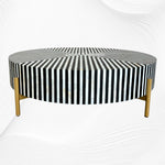 Stripe MOP Inlay Coffee Table Black Gold 4