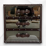 Texas Mirrored Bedside 3 Drawer Brown 7