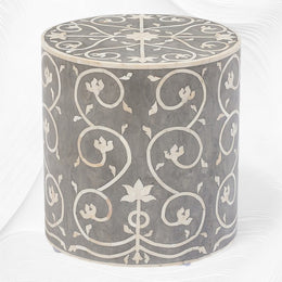 Bel Bone Inlay Stool Grey