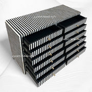 Black Stripe Bone Inlay Jewelry Dresser