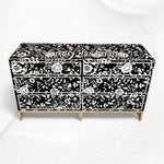 Blooming Flowers Bone Inlay Chest Black 2