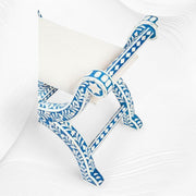 Bone Inlay Jenny Stool Floral Design Blue