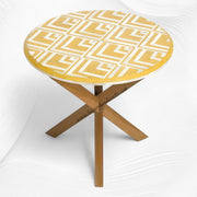 Bone Inlay Side Table V Design Yellow