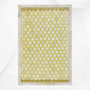 Bone Inlay Tray Inverse Hexagon Yellow