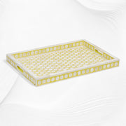 Bone Inlay Tray Inverse Hexagon Yellow