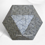 Cube Optical Bone Inlay Octagonal Side Table Black