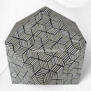 Cube Optical Bone Inlay Octagonal Side Table Black