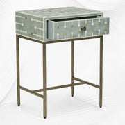 Dot Bone Inlay Nightstand Green