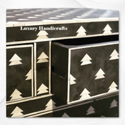 Fir Bone Inlay Chest of 4 Drawers Black